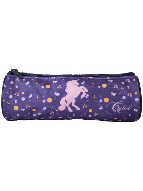 Estuche escolar redondo niña CYBEL violeta 1 compartimento con cremallera - Kiabi Estuche escolar redondo niña CYBEL violeta 1 compartimento con cremallera - Kiabi