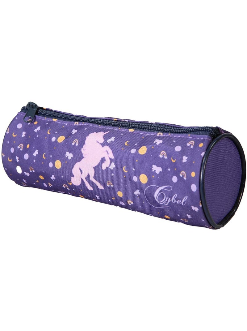 Estuche escolar redondo niña CYBEL violeta 1 compartimento con cremallera Violeta - Kiabi