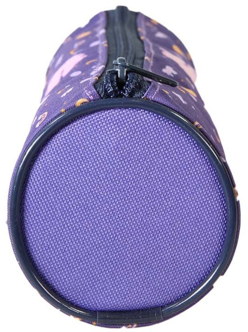 Estuche escolar redondo niña CYBEL violeta 1 compartimento con cremallera Violeta - Kiabi