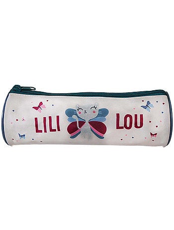 Estuche escolar redondo niña LILI LOU beige 1 compartimento