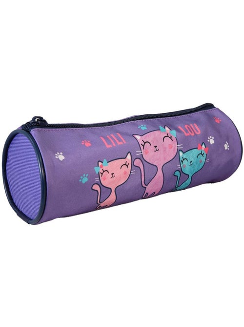 Estuche escolar redondo niña LILI LOU violeta 1 compartimento - Kiabi Estuche escolar redondo niña LILI LOU violeta 1 compartimento - Kiabi