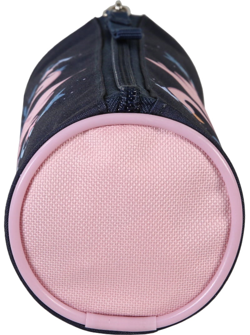 Estuche escolar redondo niña PHILEAS Cygne azul marino rosa 1 compartimento Azul marino - Kiabi
