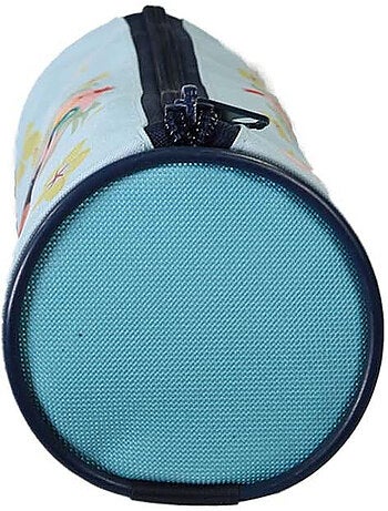 Estuche escolar redondo niña VAIANA azul 1 compartimento con cremallera