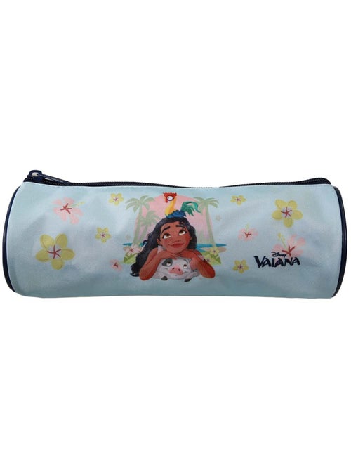 Estuche escolar redondo niña VAIANA azul 1 compartimento con cremallera - Kiabi Estuche escolar redondo niña VAIANA azul 1 compartimento con cremallera - Kiabi
