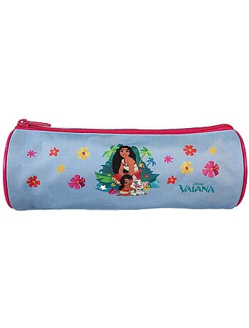Estuche escolar redondo niña VAIANA azul cielo 1 compartimento