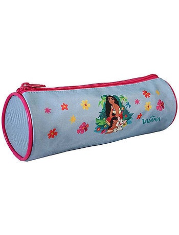 Estuche escolar redondo niña VAIANA azul cielo 1 compartimento