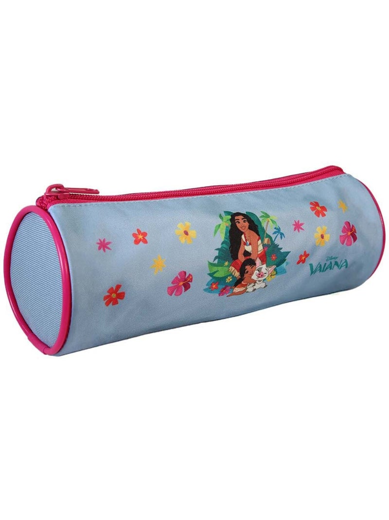 Estuche escolar redondo niña VAIANA azul cielo 1 compartimento Azul cielo - Kiabi