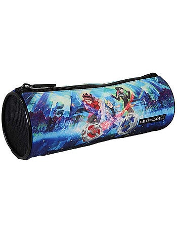 Estuche escolar redondo niño BEYBLADE X azul 1 compartimento