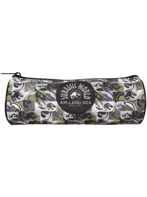 Estuche escolar redondo niño JURASSIC WORLD verde negro 1 compartimento con cremallera - Kiabi