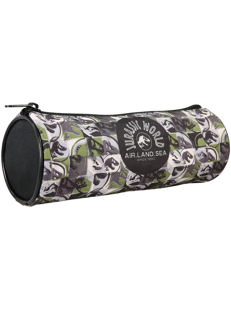 Estuche escolar redondo niño JURASSIC WORLD verde negro 1 compartimento con cremallera Blanco / Negro / Verde - Kiabi