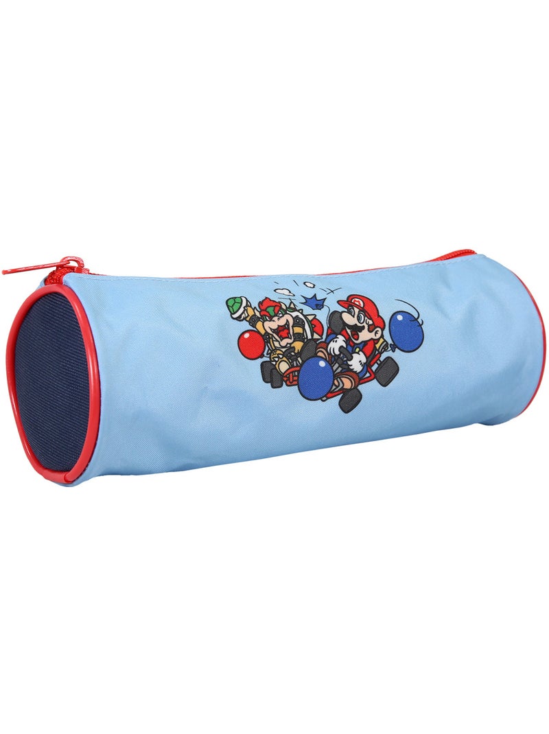 Estuche escolar redondo niño SUPER MARIO azul 1 compartimento Azul - Kiabi