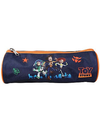 Estuche escolar redondo niño TOY STORY azul naranja 1 compartimento