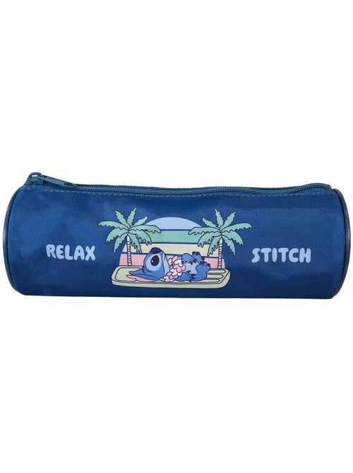 Estuche escolar redondo STITCH azul 1 compartimento - Kiabi