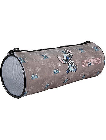 Estuche escolar redondo STITCH gris 1 compartimento