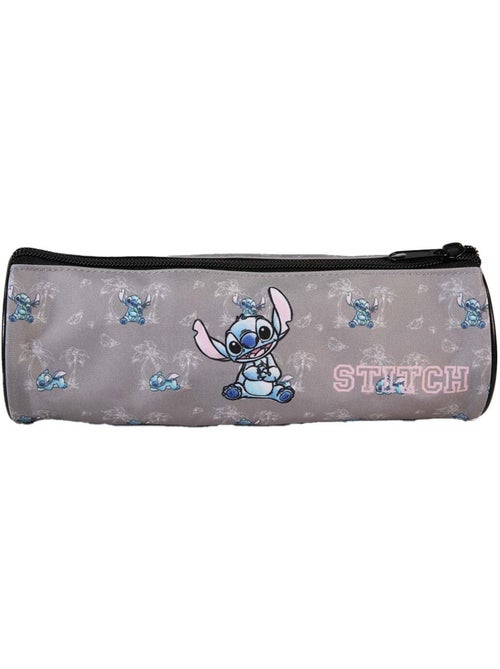 Estuche escolar redondo STITCH gris 1 compartimento - Kiabi