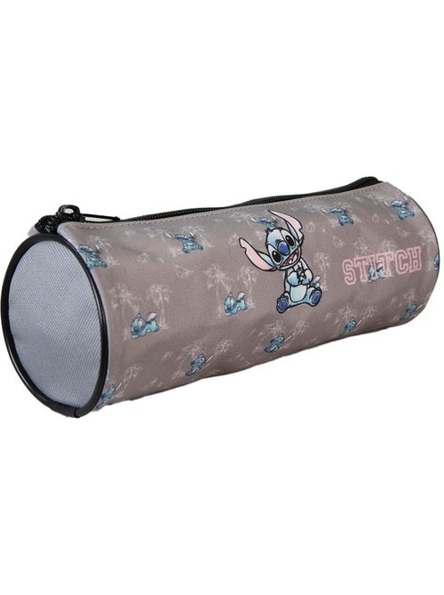 Estuche escolar redondo STITCH gris 1 compartimento - Kiabi