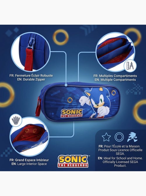 Estuche escolar Sonic The Hedgehog de doble compartimento 155-01309 - Kiabi Estuche escolar Sonic The Hedgehog de doble compartimento 155-01309 - Kiabi