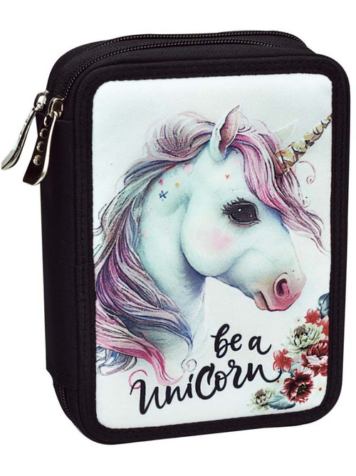 Estuche escolar unicornio back me up equipado de doble compartimento - Kiabi