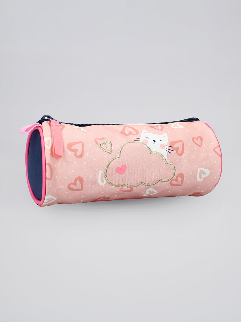 Estuche estampado 'gato' rosa - Kiabi
