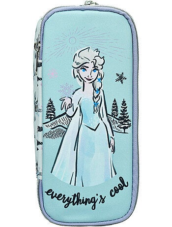 Estuche frozen con elsa de lona estampada y cremallera