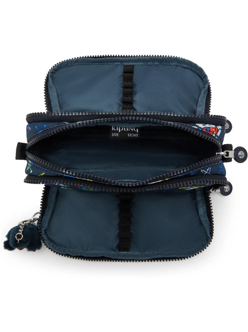 Estuche grande gitroy de 3 compartimentos en poliéster reciclado kipling Azul Multicolor - Kiabi