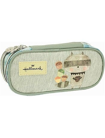 Estuche hallmark mapache 2 compartimentos 22 cm - calidad premium