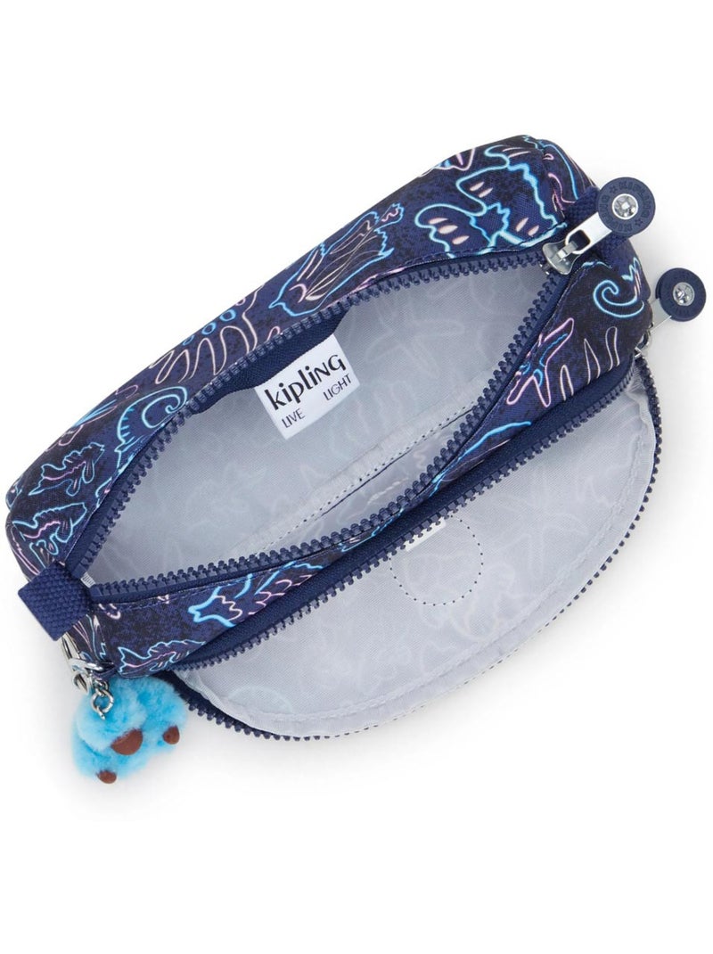 Estuche kipling cute disco fish 2 compartimentos 22 cm - llavero mono incluido Azul Rosa - Kiabi
