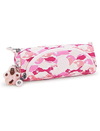 Estuche kipling cute pink palm 2 compartimentos 22 cm
