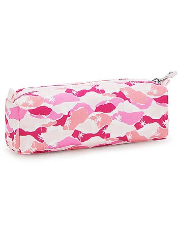 Estuche kipling cute pink palm 2 compartimentos 22 cm