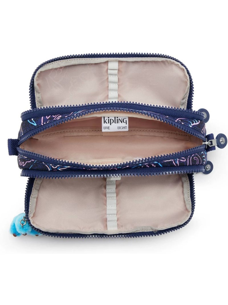 Estuche kipling de nailon 3 cremalleras 32 espacios Azul Rosa - Kiabi