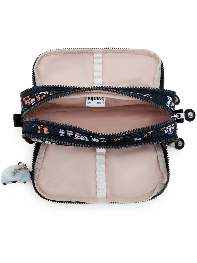 Estuche kipling de nailon 3 cremalleras 32 espacios Negro/Blanco/Azul/Naranja - Kiabi