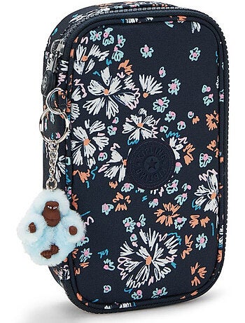 Estuche kipling de tejido sintético estampado flower field