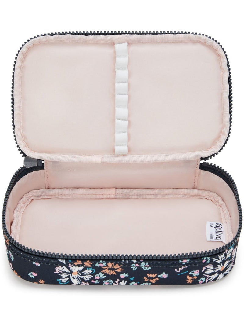 Estuche kipling de tejido sintético estampado flower field Azul/Negro/Blanco/Rosa - Kiabi