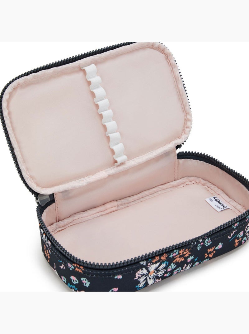 Estuche kipling de tejido sintético estampado flower field Azul/Negro/Blanco/Rosa - Kiabi