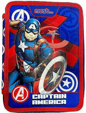 Estuche los vengadores – equipado must capitán américa fight 2 compartimentos – 21 cm