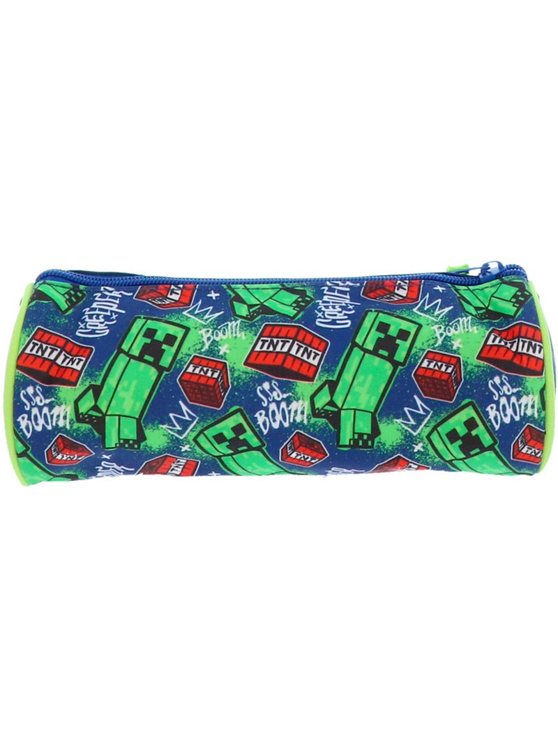 Estuche minecraft creeper boom cilíndrico 22 cm con cremallera Azul Multicolor Gris - Kiabi