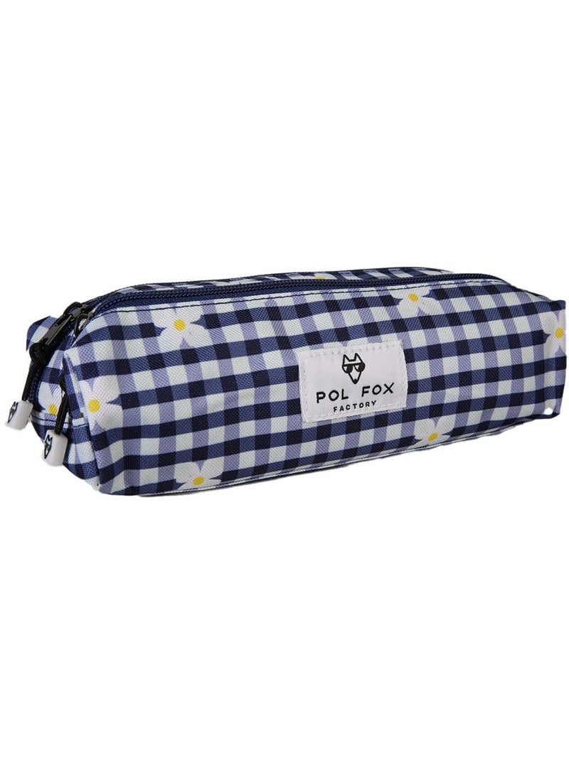 Estuche niña 2 compartimentos POL FOX Daisy azul marino motivo margarita Azul marino - Kiabi