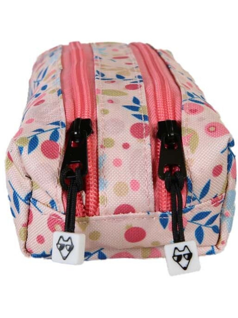 Estuche niña 2 compartimentos POL FOX Happy Blush rosa motivo flor Rosa - Kiabi
