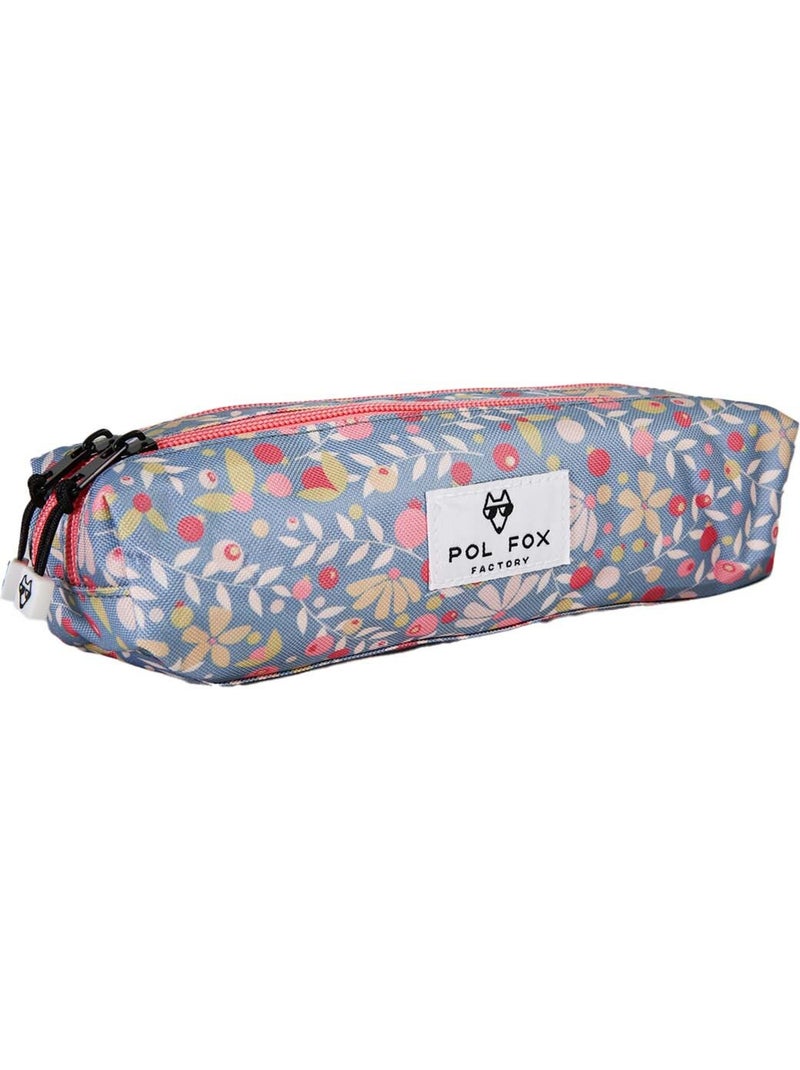 Estuche niña 2 compartimentos POL FOX Happy Jean azul marino motivo flor Azul marino - Kiabi