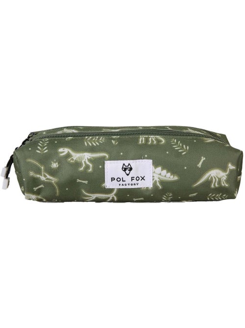 Estuche niño 2 compartimentos POL FOX Jurassic verde motivo dinosaurio - Kiabi Estuche niño 2 compartimentos POL FOX Jurassic verde motivo dinosaurio - Kiabi