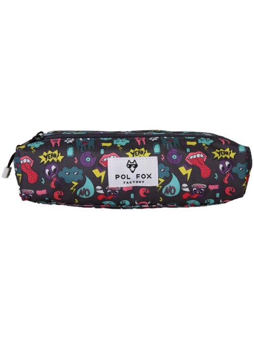 Estuche niño 2 compartimentos POL FOX Rider azul motivos divertidos - Kiabi