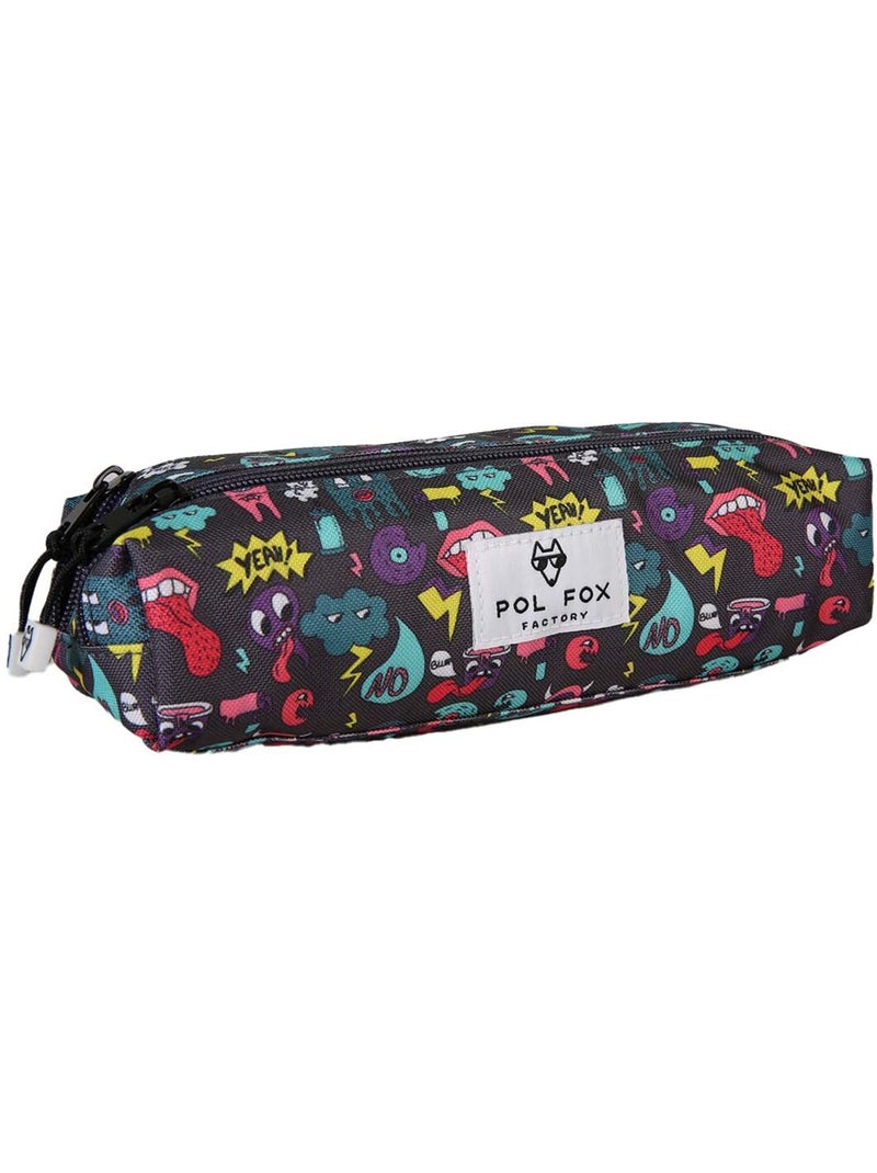 Estuche niño 2 compartimentos POL FOX Rider azul motivos divertidos Azul - Kiabi