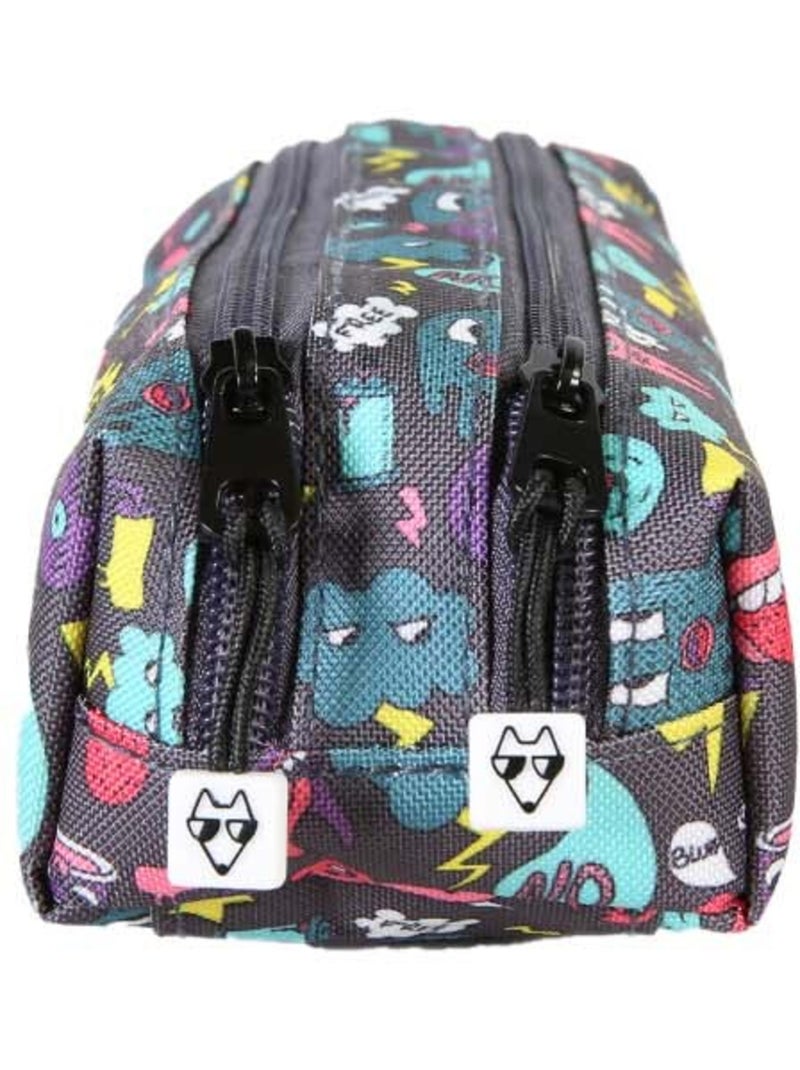 Estuche niño 2 compartimentos POL FOX Rider azul motivos divertidos Azul - Kiabi