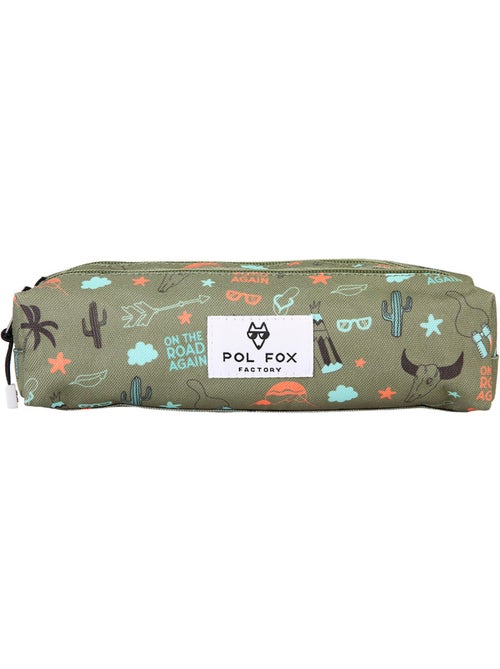 Estuche niño 2 compartimentos POL FOX Road Trip verde motivo furgoneta y aventura - Kiabi Estuche niño 2 compartimentos POL FOX Road Trip verde motivo furgoneta y aventura - Kiabi