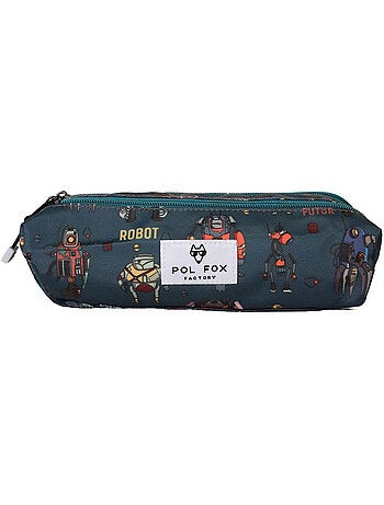 Estuche niño 2 compartimentos POL FOX Robot azul motivo robot