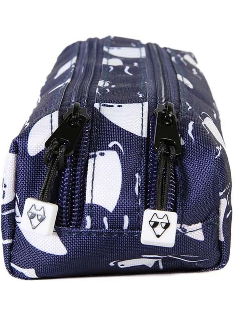 Estuche niño 2 compartimentos POL FOX Shark azul marino motivo tiburón Azul marino - Kiabi
