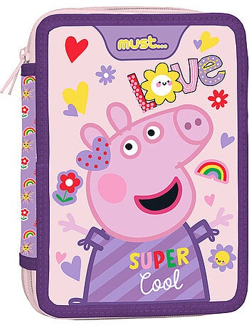 Estuche peppa pig super cool de doble compartimento estampado