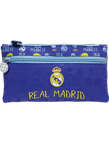 Estuche plano real madrid de tejido 2 compartimentos