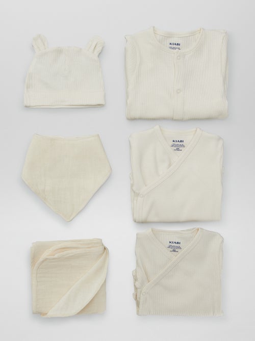 Estuche recién nacido unisex 'New born in the family' - 6 piezas - Kiabi