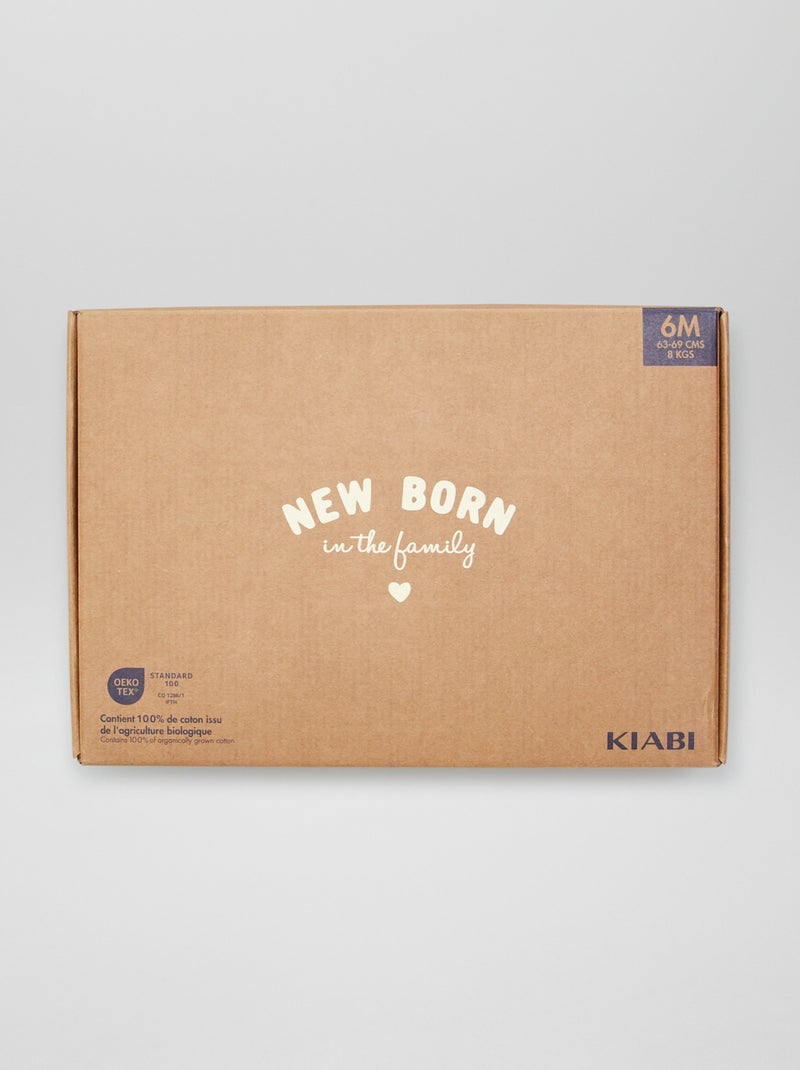 Estuche recién nacido unisex 'New born in the family' - 6 piezas BEIGE - Kiabi